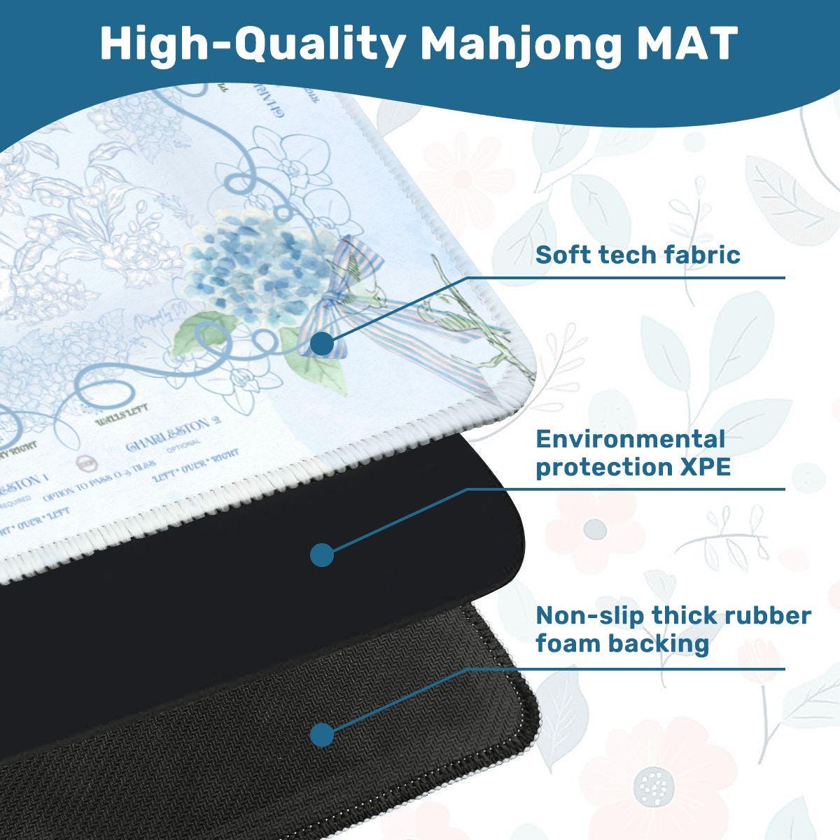 Classic Singing Hydrangea Mahjong Mat- Shipping is included rolled in a box
