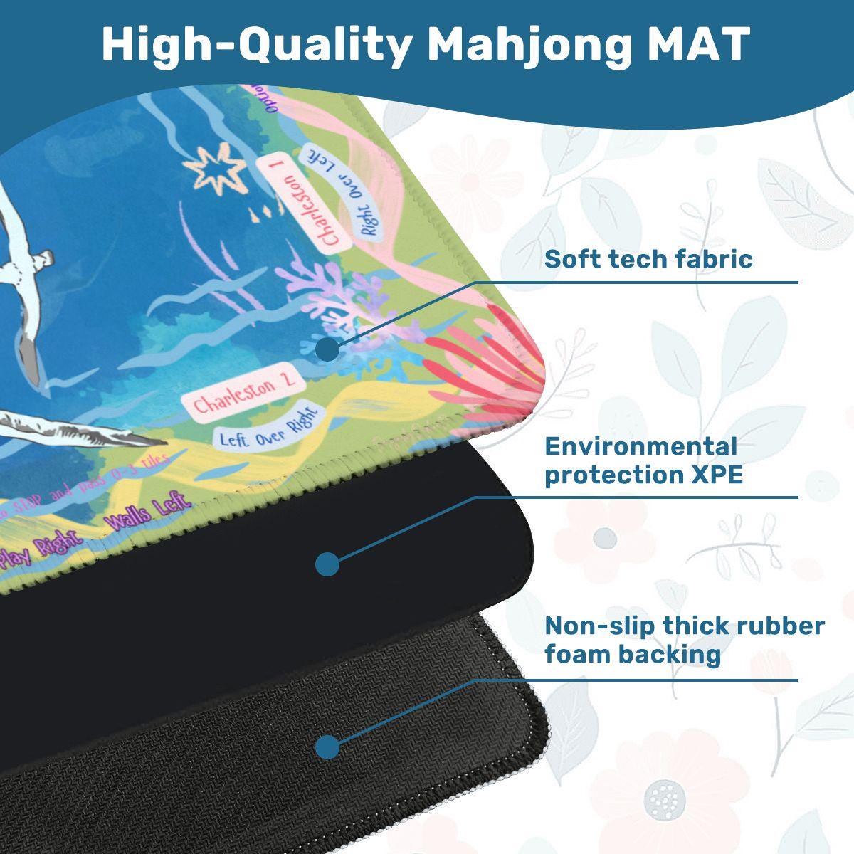 Under the Sea Mahjong Mat- Free Shipping in a box rolled up