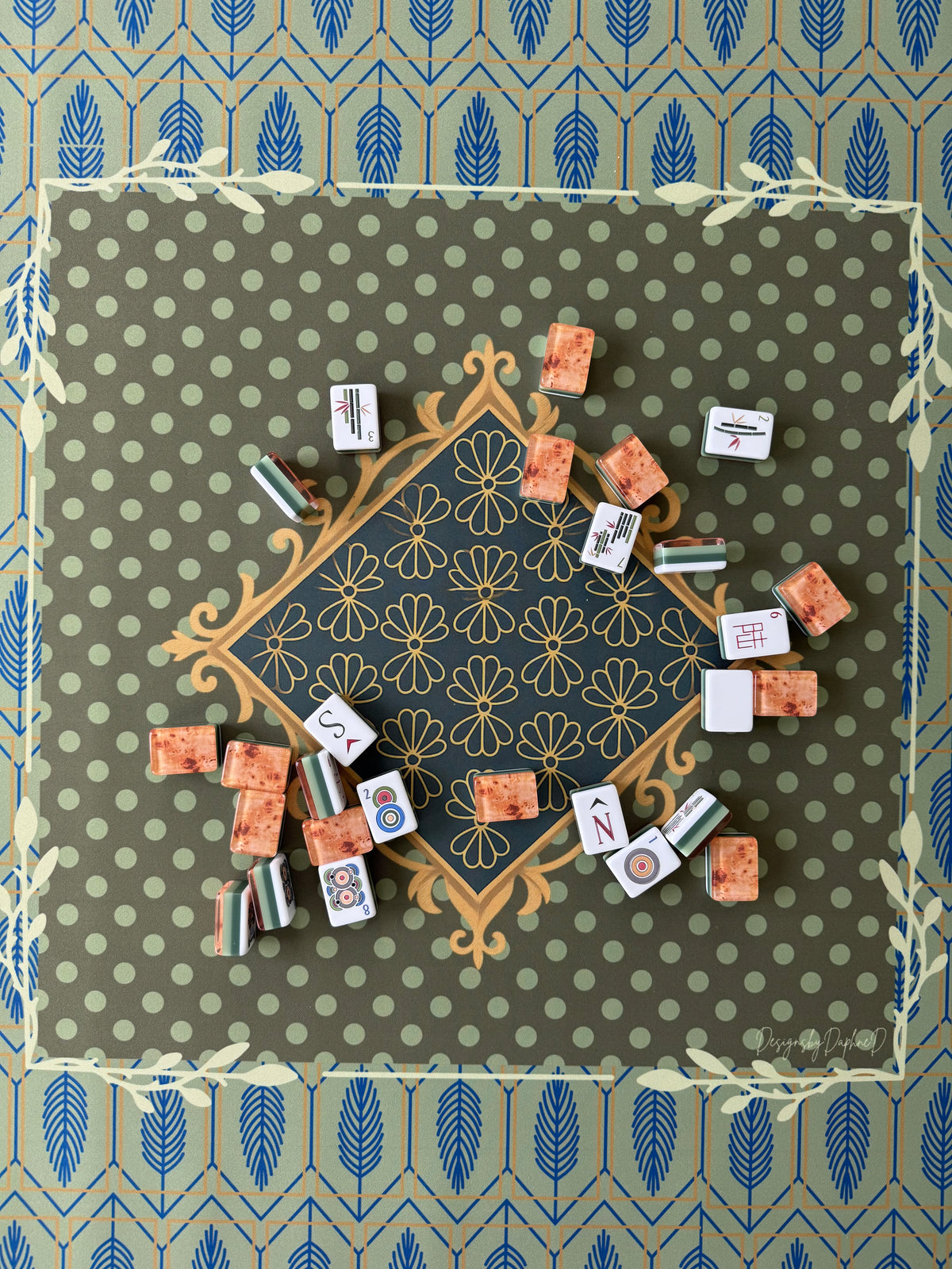 Feather of a Bird Bam Mahjong Mat-Shipping is included- rolled in a box