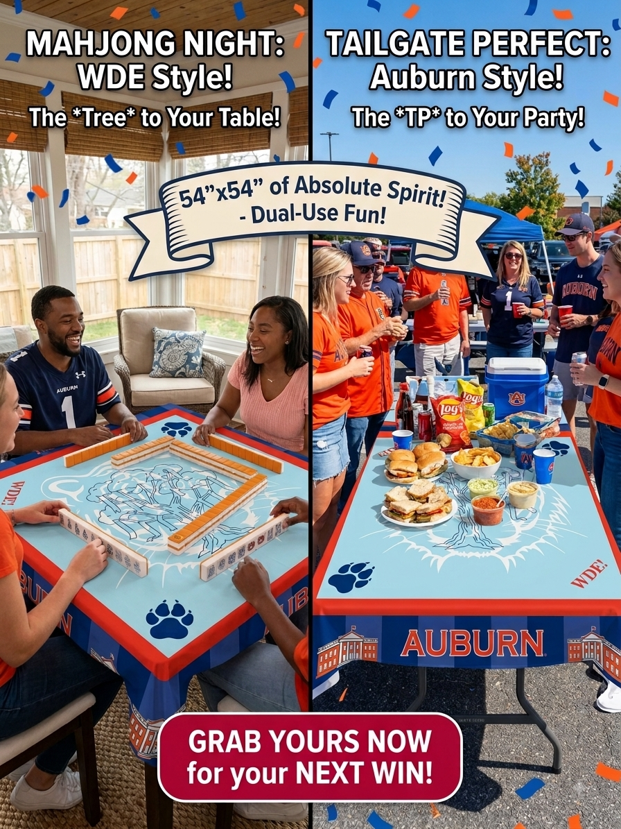 Auburn Mahjong Tablecloth