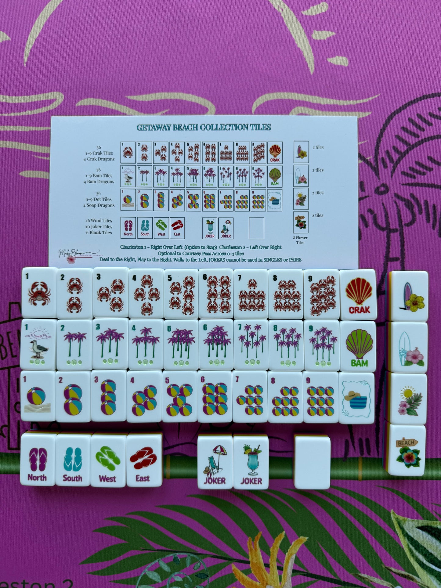 Getaway Beach Collection - Engraved 160 Tile Set with Travel Bag - free shipping