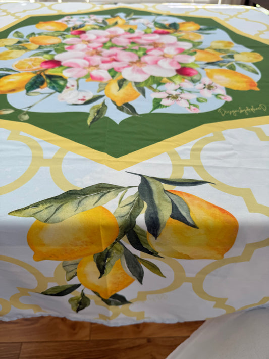 Lemon Springtime Square 54” Tablecloth