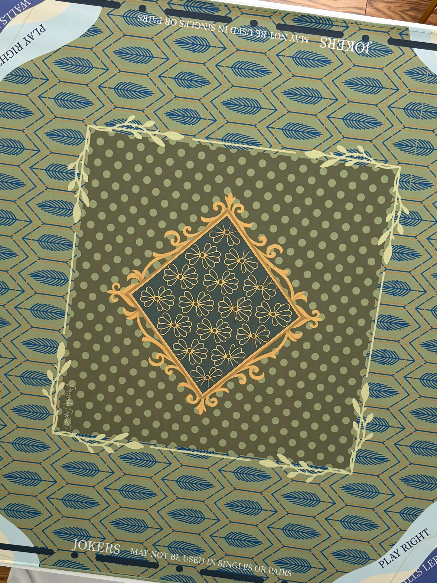 Feather of a Bird Bam Mahjong Mat-Shipping is included- rolled in a box