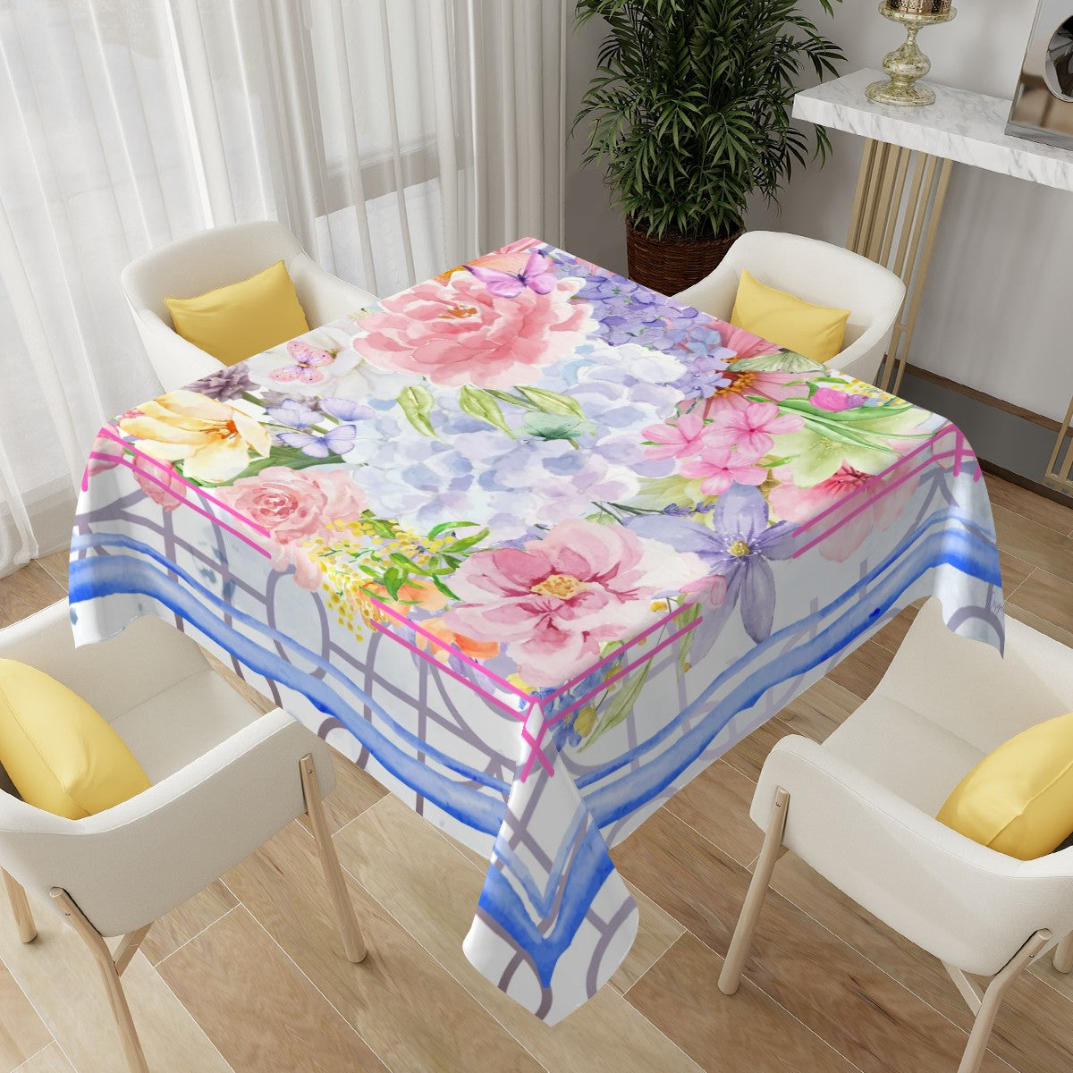 Watercolor Garden Tablecloth 54"x54"