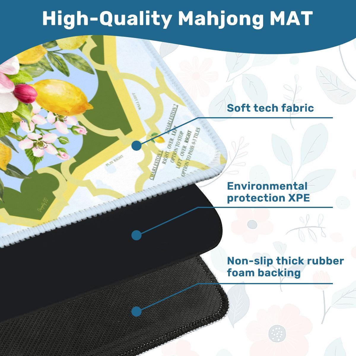Lemon Springtime Classic Mahjong Mat- shipping is included, rolled up