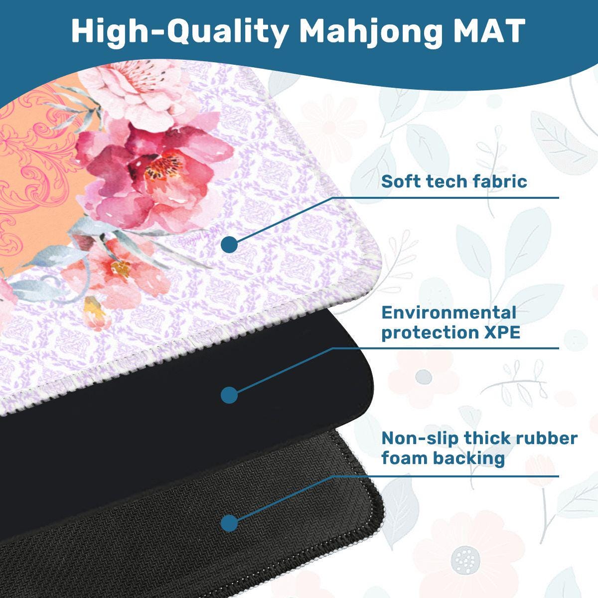 BURST of Flowers Mahjong Mat- shipping is included, rolled in a box