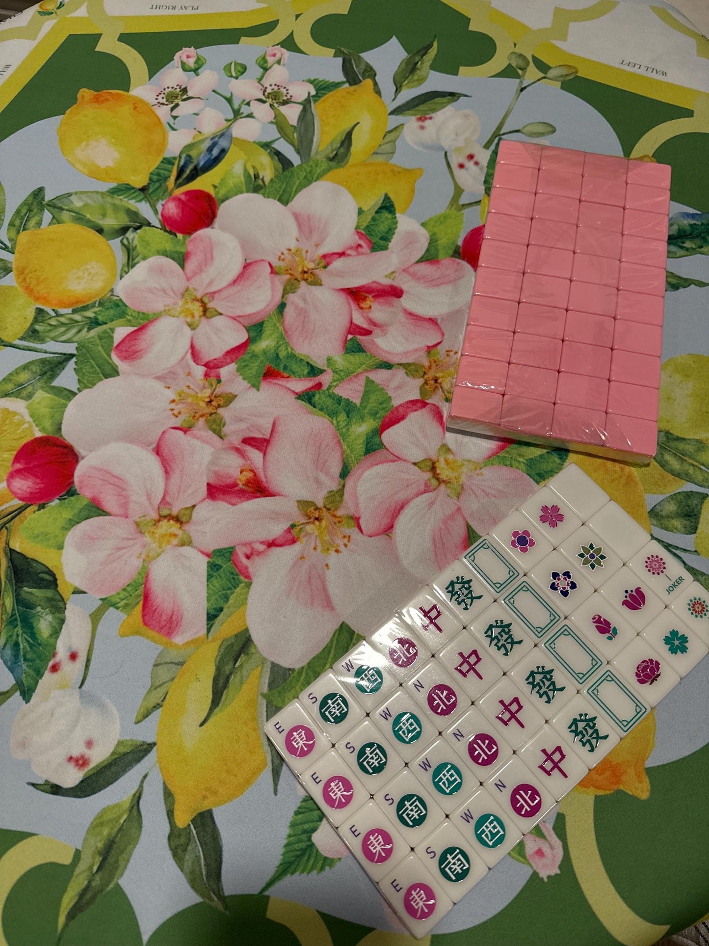 Lemon Springtime Classic Mahjong Mat- shipping is included, rolled up