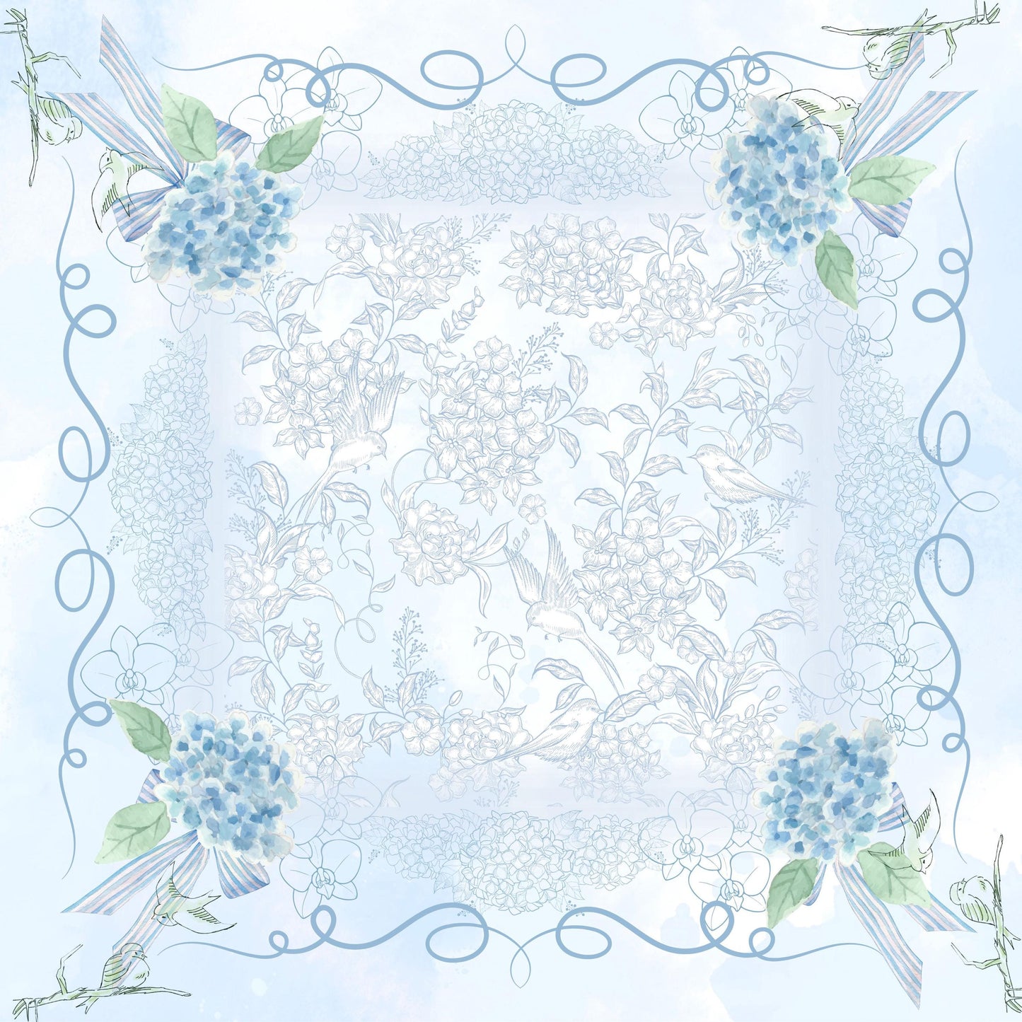 Classic Singing Hydrangea Mahjong Mat- Shipping is included rolled in a box
