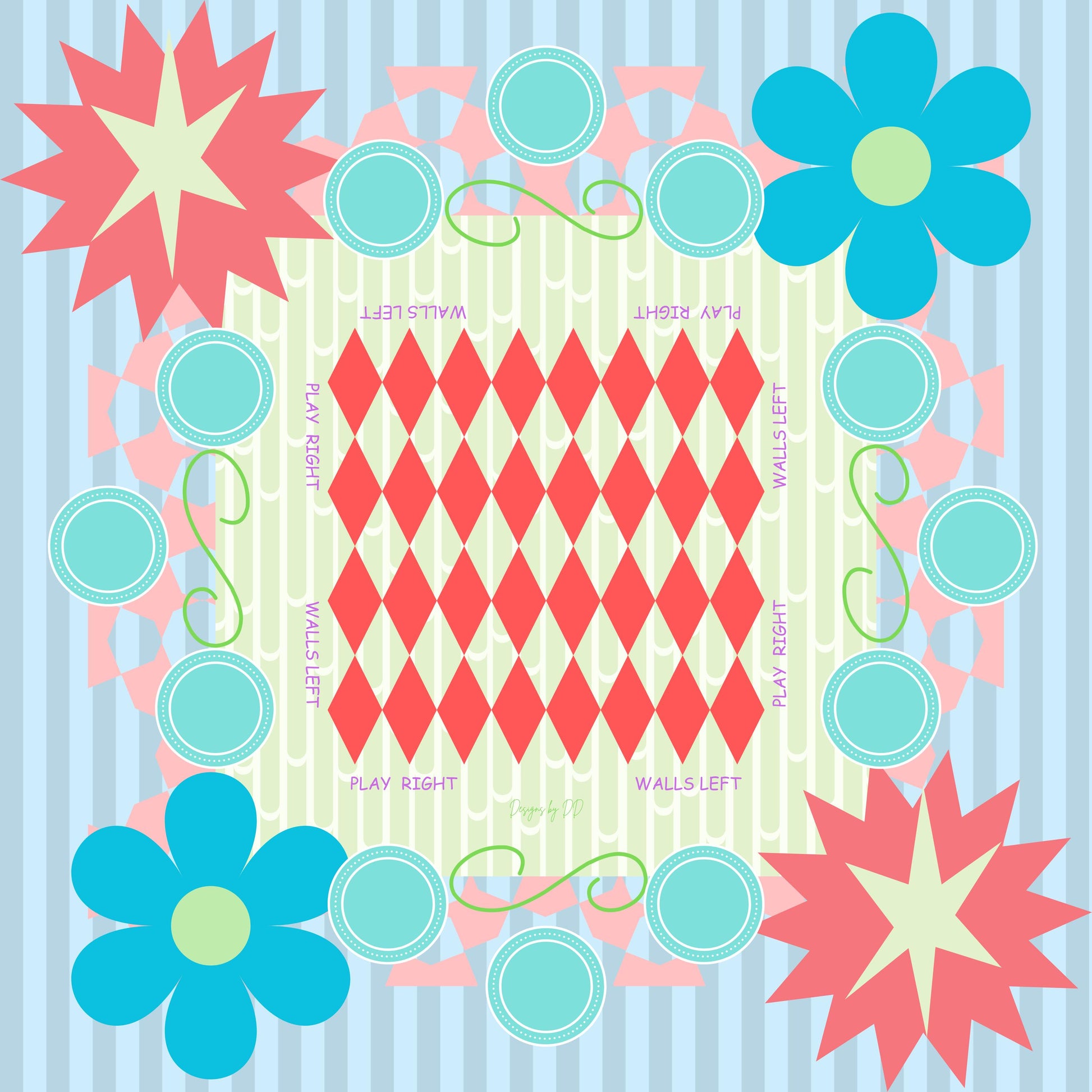 Playful Crack Bam Dot Mahjong Mat
