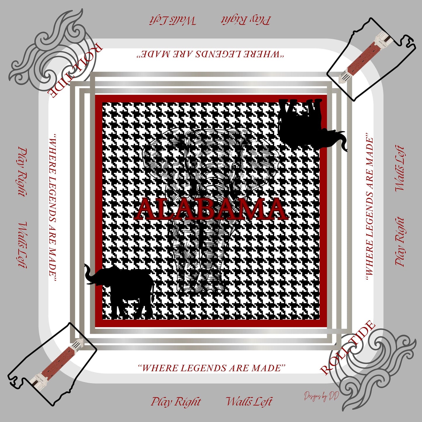 ALABAMA Mahjong Mat-Shipping is included in a BOX