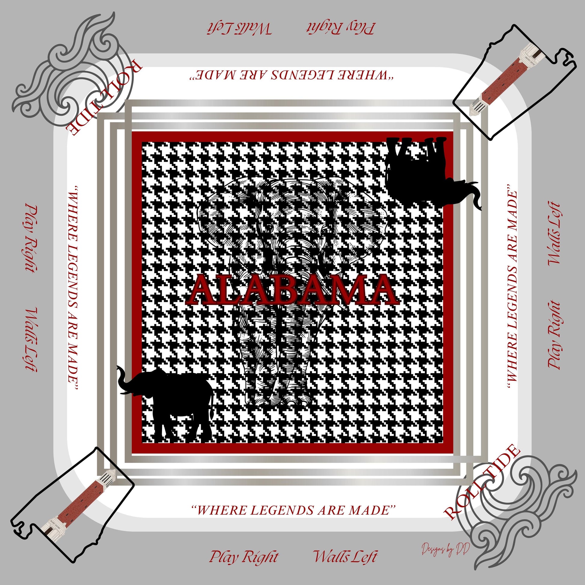 ALABAMA Mahjong Mat-Shipping is included in a BOX