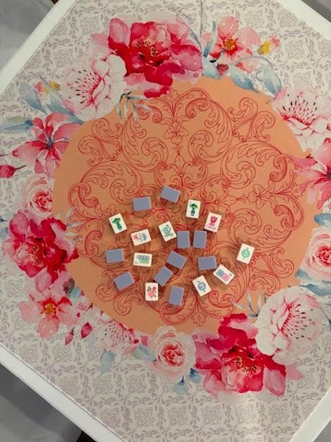 BURST of Flowers Mahjong Mat- shipping is included, rolled in a box