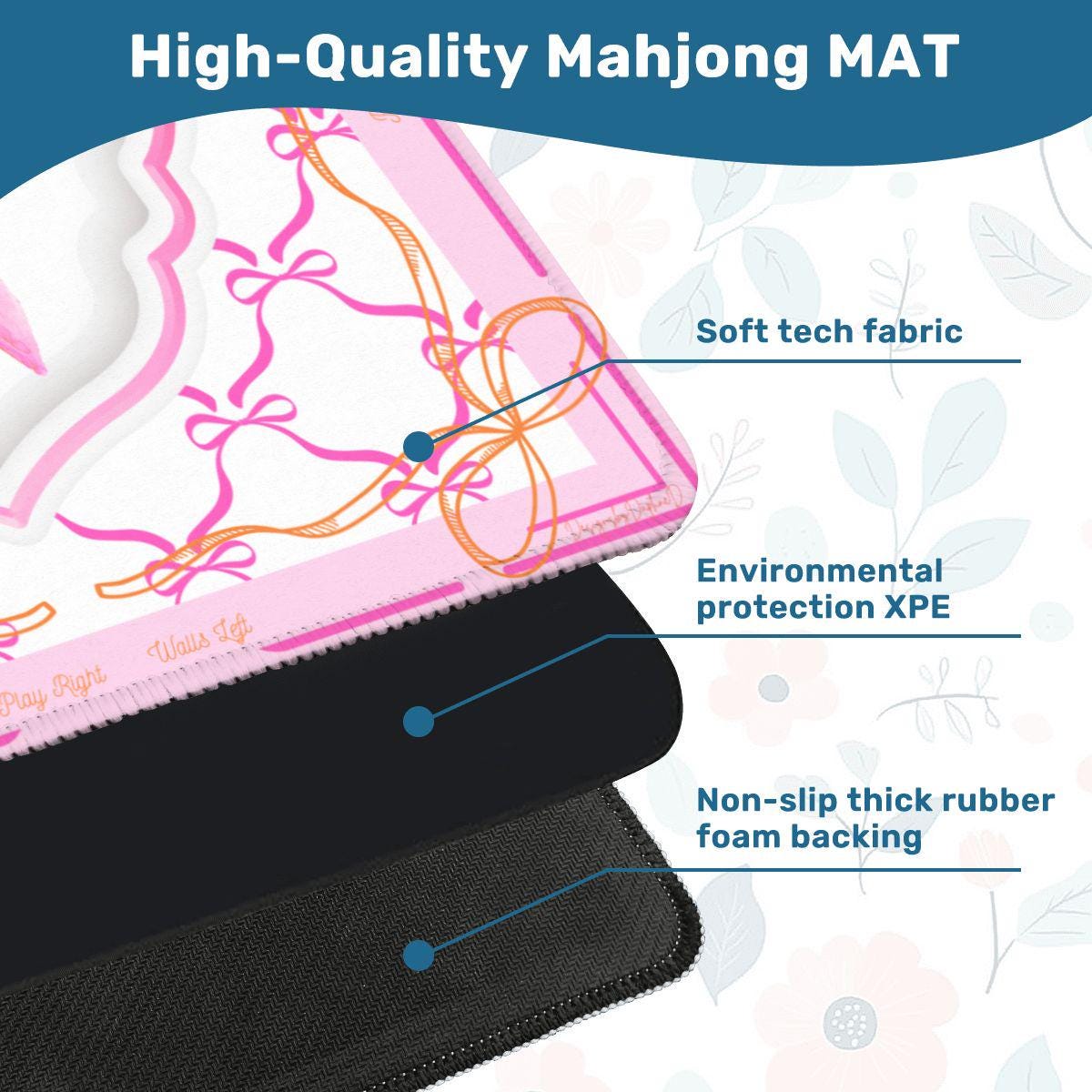 PINK is for Mahjong- Mahjong Mat-Shipping is included in a BOX