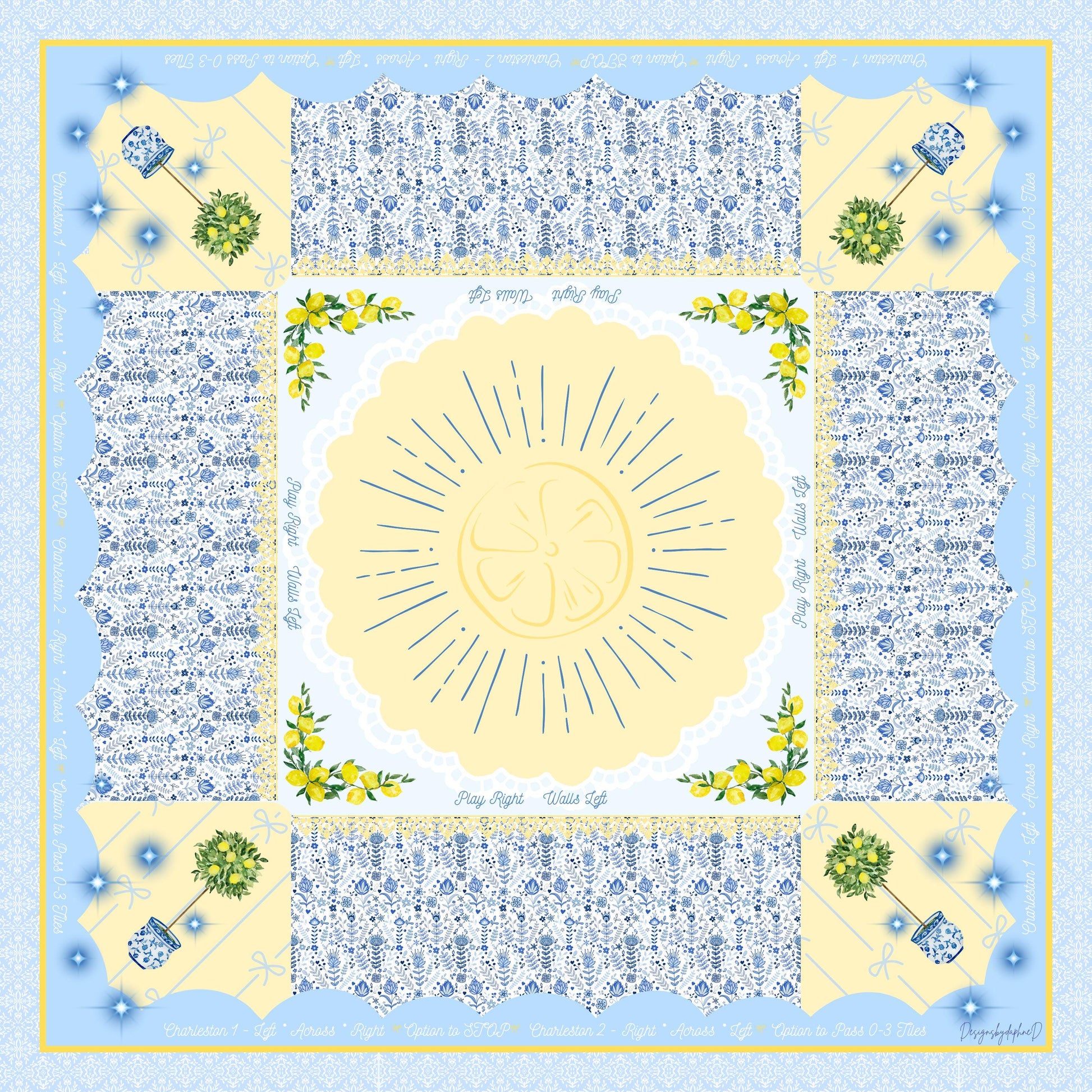 Lemon Teatime Classic Mahjong Mat