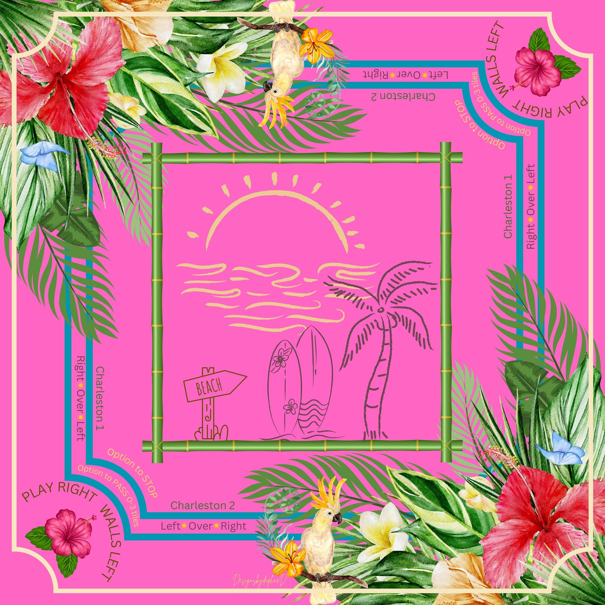 Tropical Getaway Vacation Mahjong Mat - free shipping