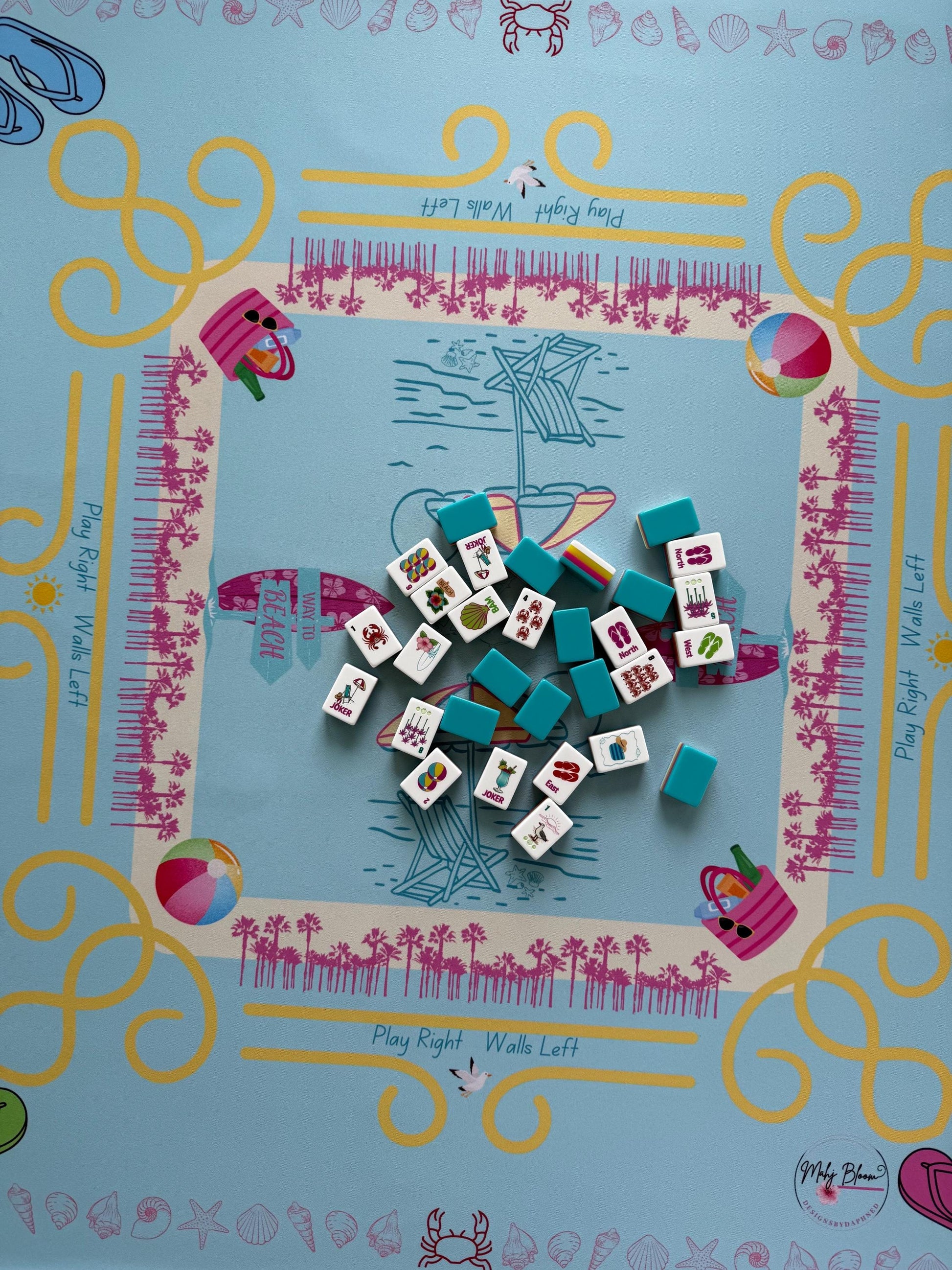 Beach Party Mahjong Mat- shipping is included, rolled in a box