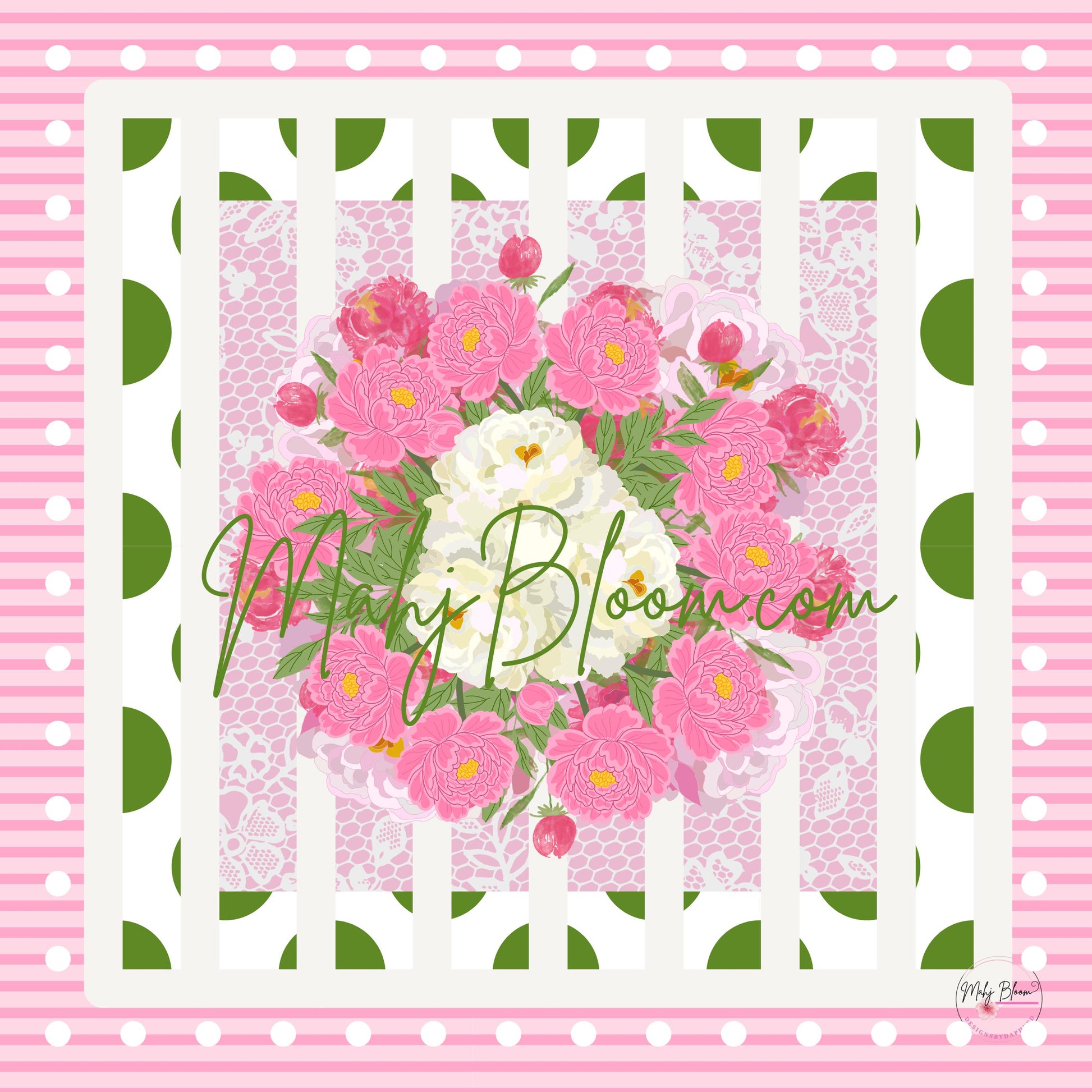Sweet Peony Mahjong Mat- shipping is included, rolled in a box