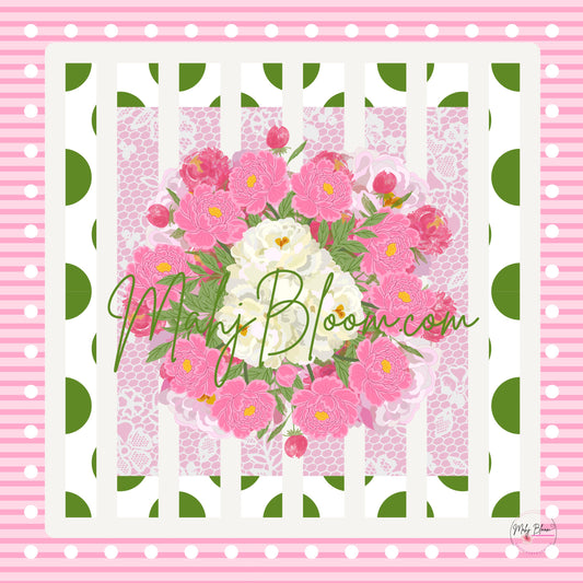 Sweet Peony Mahjong Mat- shipping is included, rolled in a box