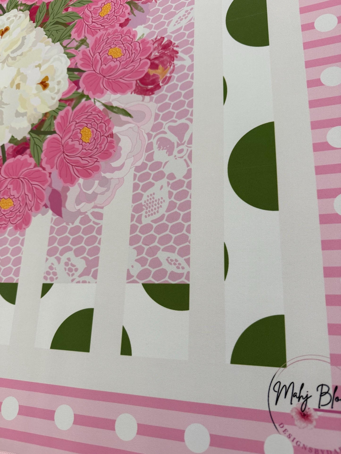 Sweet Peony Mahjong Mat- shipping is included, rolled in a box