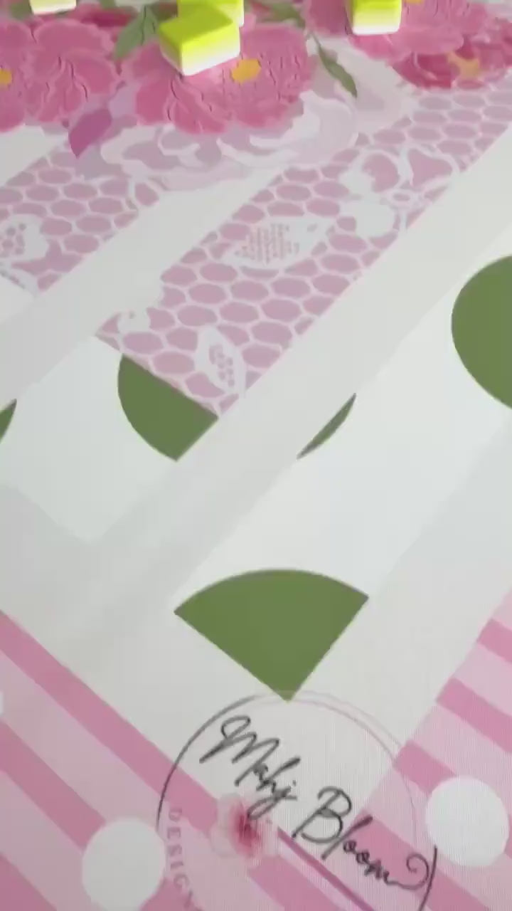Sweet Peony Mahjong Mat- shipping is included, rolled in a box